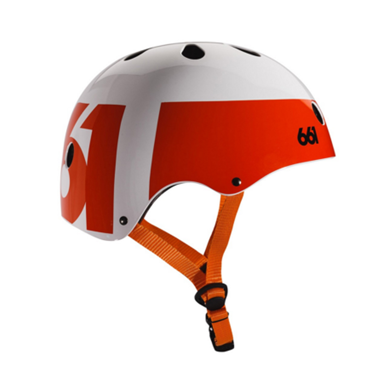 Casco multideportivo color naranja y blanco SIXSIXONE